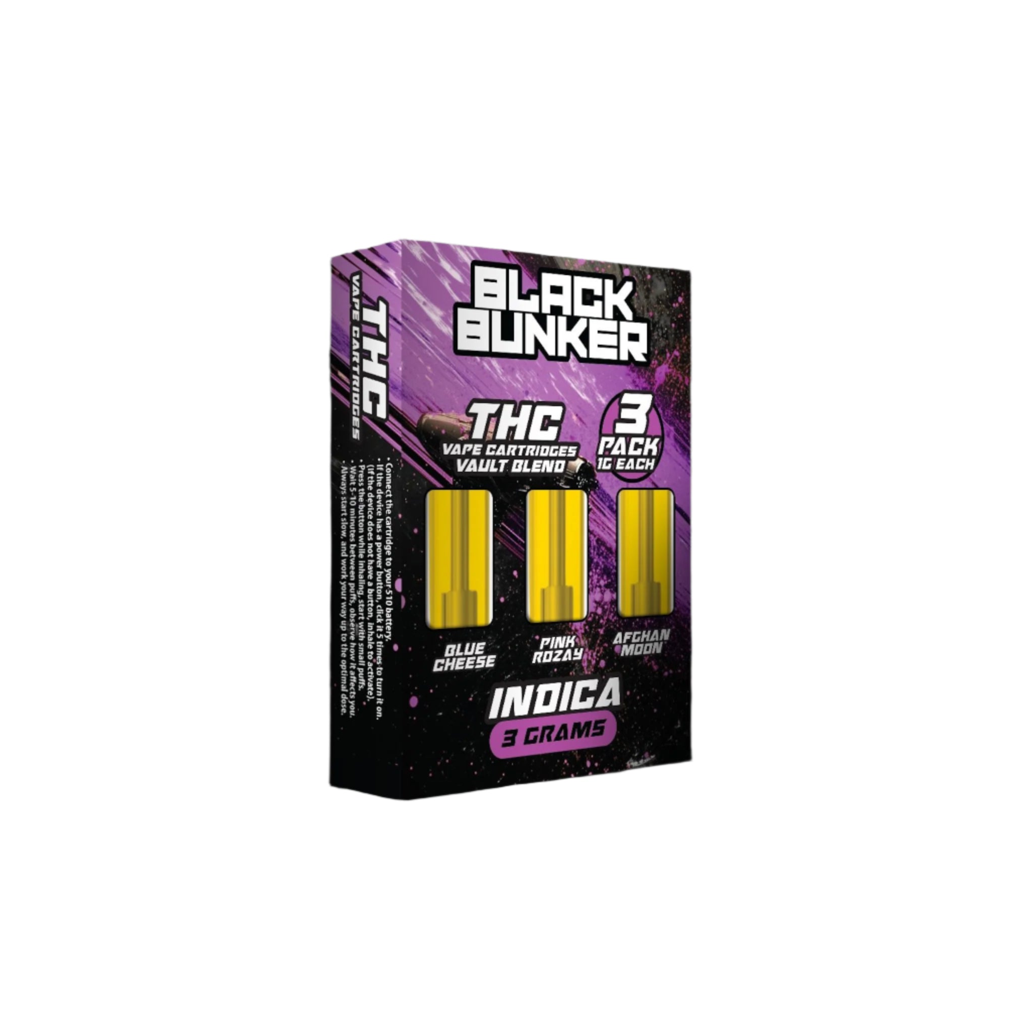 Black Bunker THC Triple Pack Vape Cartridges - 3000mg