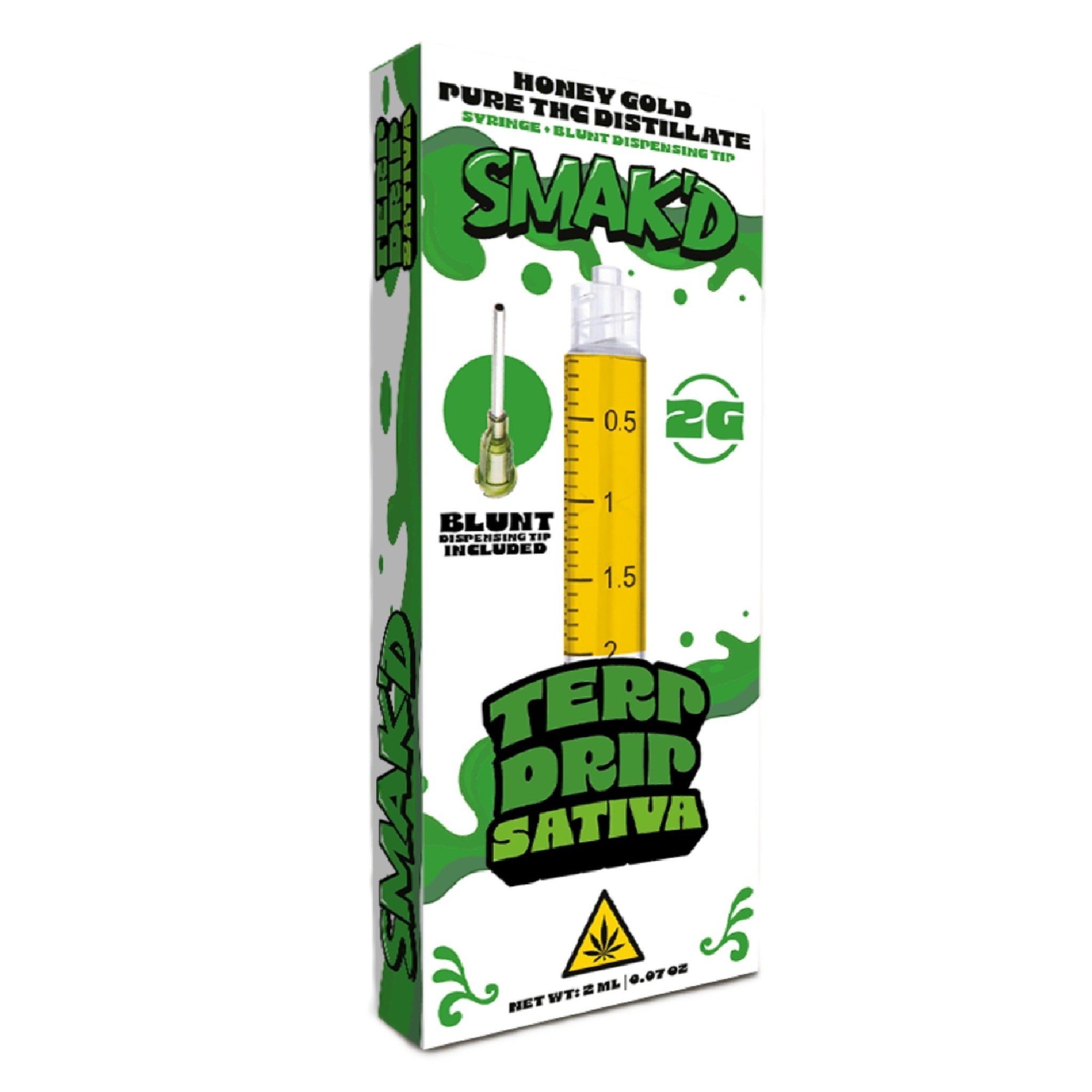 Smakd Honey Gold THC Pure Distillate Syringes + Blunt Tip - 2000mg
