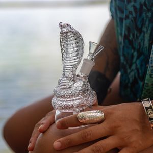 Clear Cobra Snake Bong - 6.5in